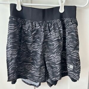 Black Print Athletic Shorts